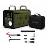 Auhma A8833 Haki 16.000 Mah 5'İ 1 Arada Akü Takviye Cihazı Şarjlı Hava Kompresörü Powerbank Vakum Üfleme Dijital Fener