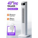 auhma ACFN05 43" Kule Tipi Vantilatör Beyaz | 45W Sessiz Çalışma | 3 Hız Kademesi | LED Dokunmatik E