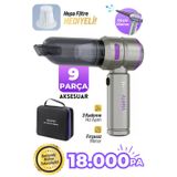 Auhma Ahv-02 Kablosuz Araç Içi Süpürge Mor | 17000PA Güçlü Vakum | Fırçasız Motor | Üfleme & Vakum Özellikli | 9 Başlık