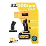 auhma AHV-18 Şarjlı Turbo Fan Hava Üfleyici Sarı - 21V Kömürsüz Motor (Brushless) - 32.000 RPM Oto K