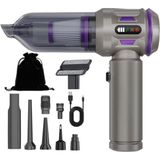 Auhma Ahv-20 Kablosuz Araç Içi Süpürge 17000PA Güçlü Vakum Dijital Göstergeli 100W Fırçasız Motor Üfleme Vakum Özellikli Mor - Açık Mor