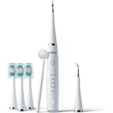 Auhma Amf14 Şarjlı Ultrasonik Diş Temizleme Cihazı Ve Elektrikli Diş Fırçası Seti 5 Çalışma Modu, Ipx8 Su Geçirmez, Tartar Temizleyici Scaler Başlık, 3 Yedek Fırça Ve Ağız Aynalı, B