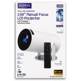 auhma APR4 Full HD Android Akıllı Projeksiyon Cihazı - 4K Destekli, Çift Bant Wifi, Taşınabilir LCD Ev Sinema Projektörü