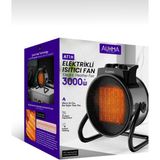 Auhma AT1H Elektrikli Isıtıcı Fan Gri | 3000W Hızlı Isınma, 3 Kademeli Ayar, Sessiz Ptc Isıtma Teknolojisi - Siyah