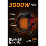 Auhma AT1H Elektrikli Isıtıcı Fan Yeşil | 3000W Hızlı Isınma, 3 Kademeli Ayar, Sessiz PTC Isıtma Teknolojisi