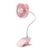 Auhma AUFN13 Mandallı Bebek Arabası Fanı | 500mAh Şarj Edilebilir Led Işıklı Klipsli Vantilatör, 3 Kademe Hız ve 2 Kademe Işık Ayarlı Masaüstü Portatif Mini Soğutucu (Pembe/Mavi/Beyaz)