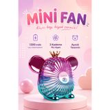 auhma AUFN16 Sevimli Ayıcık Mini Masaüstü Fan | Şarjlı, Sessiz, 1200mAh Kablosuz Vantilatör