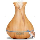 Auhma Aus-13 - 550 ml Ahşap Görünümlü Aromaterapi Hava Nemlendirici - 7 Renkli LED , Sessiz Çalışma, Uzaktan Kumanda - Ahşap Rengi