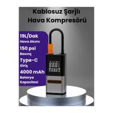 auhma Hava Kompresörü 4000 mAh 4IN1 Şarjlı+Araç Taşınabilir Araç Lastik Top Şişirme Pompası Oto