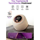 Auhma M116 Şarjlı Tüy Toplama Makinesi – 6 Bıçaklı, Dijital Ekranlı, Type-C Şarjlı Kumaş Tüy Temizleyici (Kıyafet, Koltuk, Battaniye) - Krem