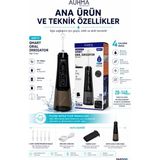 Auhma Şarjlı Ağız Duşu 320 ml – 4 Mod – 5 Başlık – 20-140 Psı – Ipx7 Su Geçirmez – Type-C Şarjlı - SİYAH - Beyaz