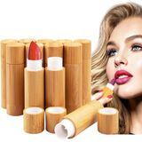 Auhoky 12 Adet Bambu Boş Ruj Tüpü, 5,5 G Doldurulabilir Kendin Yap Dudak Balsamı Tüp Kapları, Şeffaf Pp Plastik İç, Kozmetik Ruj Dudak Parlatıcısı Deodorant Tutucu Kadınlar Kızlar Için Makyaj