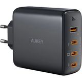 Aukey 100W 4 Çıkışlı Pd Gan Şarj Aleti Başlığı Siyah 3Xtype-C / 1Xusba Pa-B7s-Wh
