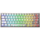 Aula AG60 Snowglow Switch Hot Swap Rgb Seffaf Beyaz Kablosuz Gaming Klavye - Çok Renkli