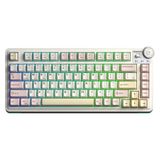 Aula AU75 3 Modlu Mekanik Gaming Krem Kablosuz Klavye RGB TKL Bloomfield Switch Hot Swap Makrolu Oyuncu Klavyesi