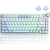 Aula AU75 3 Modlu Rgb Hot Swap Mekanik Tkl Star Vector Switch Kablosuz Makrolu Klavye Buz Mavisi - Çok Renkli