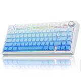 Aula F75 Gradyan Mavi Mekanik RGB TKL Seiya Switch Kablosuz Makrolu Hot Swap Gaming Klavye