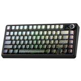 Aula F75 Max Mekanik Kablosuz ve Kablolu Gaming Oyuncu Klavyesi RGB TKL Reaper Switch Hot Swap Makrolu Desenli Siyah