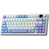 Aula F75 Max Mekanik Kablosuz ve Kablolu Gaming Oyuncu Klavyesi RGB TKL Reaper Switch Hot Swap Makrolu Mor