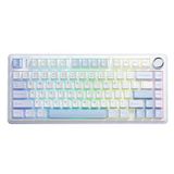 Aula F75 Mekanik Rgb Klavye Tkl Crescent Switch Tri Mode Kablosuz Makrolu Hot Swap Gaming Oyuncu Klavyesi Buz Mavisi