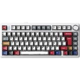 Aula F75 Mekanik Rgb Tkl Graywood V4 Switch Kablosuz Makrolu Hot Swap Türkçe Q Klavye Comic - Beyaz