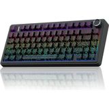 Aula F75 Mekanik RGB TKL Oyun Klavyesi Seiya Switch Kablosuz 80 Tuşlu 4000mAh Batarya - Siyah