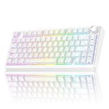 Aula F75 Mekanik Rgb Tkl Seiya Switch Kablosuz Makrolu Hot Swap Gaming Klavye Desenli Beyaz