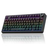 Aula F75 Siyah Desenli Mekanik RGB TKL Seiya Switch Kablosuz Makrolu Hot Swap Gaming Klavye