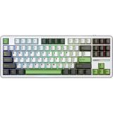 Aula F87 Mekanik Rgb Tkl Gray Switch Kablosuz Makrolu Hot Swap Klavye beyaz-yesil