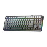 Aula F87 Pro Mekanik Rgb Tkl Graywood V4 Switch Kablosuz Makrolu Hot Swap Klavye Gradyan Gri gri