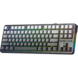 Aula F87 PRO Mekanik RGB TKL GrayWood V4 Switch Kablosuz Makrolu Hot Swap Klavye Gradyan Gri