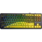 Aula F87 Pro Mekanik Rgb Tkl Matcha Latte Switch Kablosuz Makrolu Hot Swap Klavye Sarı - Sarı - Siyah