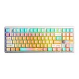 Aula F87 PRO V2 Mekanik RGB TKL Meteor Ice Cream Switch Kablosuz Makrolu Hot Swap Klavye Orange Juice