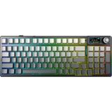 Aula F98 Pro V3 OLED Ekranlı Crystal Switch Makrolu Kablosuz Rgb Hot-Swap Gasket Pre-Lubed Switch Mekanik Klavye Gradyan Gri