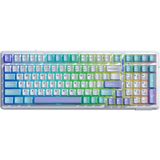 Aula F99 3 Modlu Rgb Hot Swap Mekanik Linear Graywood V3 Switch Kablosuz Makrolu Klavye Lila - Beyaz - Mavi