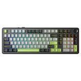 Aula F99 Pro Yeşil 3 Modlu RGB Hot Swap Mekanik GrayWood V3 Switch Kablosuz Makrolu Gaming Klavye