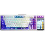 Aula L99 4" Akıllı Dokunmatik Ekranlı 3 Modlu RGB Hot Swap Caramel Latte Switch Mekanik Kablosuz Oyuncu Klavyesi Mor mor