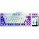Aula L99 4" Akıllı Dokunmatik Ekranlı 3 Modlu RGB Hot Swap Caramel Latte Switch Mekanik Kablosuz Oyuncu Klavyesi Mor