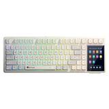 Aula L99 4 inç Akıllı Dokunmatik Ekranlı 3 Mod RGB Hot Swap Caramel Latte Switch Mekanik Kablosuz Oyuncu Klavyesi Bej