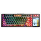 Aula L99 4 inç Akıllı Dokunmatik Ekranlı 3 Mod RGB Hot Swap Caramel Latte Switch Mekanik Kablosuz Oyuncu Klavyesi Kırmızı