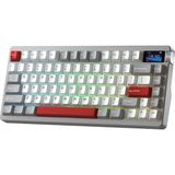 Aula Nova75 Mekanik RGB Klavye TKL Caramel Latte Switch Tri Mode Kablosuz Makrolu Hot Swap Gaming Oyuncu Klavyesi Bordo