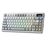 Aula Nova75 Mekanik RGB Klavye TKL Star Vector Switch Tri Mode Kablosuz Makrolu Hot Swap Gaming Oyuncu Klavyesi Gri