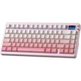 Aula Nova75 Mekanik RGB Klavye TKL Strawberry Mint Switch Tri Mode Kablosuz Makrolu Hot Swap Gaming Oyuncu Klavyesi Gradyan Pembe