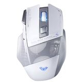 Aula SC550 4800 DPI Beyaz Gri 2.4 GHz 7 Tuşlu Makrolu Kablosuz Optik RGB Oyuncu Mouse