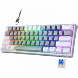 AULA Yüzde 60 Kablolu Mekanik Oyun Klavyesi, 29 RGB Arkadan Aydınlatmalı Özel Çalışırken Değiştirilebilir Klavye, Mavi Anahtar% 60 Mini Küçük Kompakt Klavye PC/Mac/Dizüstü/Kazançlar için —— Kablolu