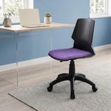 Aule Minimalist Çalışma Sandalyesi – Modern Ev Ofis ve Ders Çalışma Koltuğu - Mor Keten - Siyah
