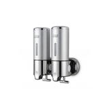 Aura Bath 2 Bölmeli Duvar Tipi Sıvı Sabunluk Şampuan Duş Jeli Dispenseri Şık Tasarım 2x500ml
