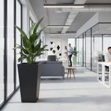 Aura Conica Fiberglas Konik Büyük Saksı - 70x40cm - Mat - Siyah