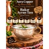 Aura Copper Bakır Ayran Tası ve Bardak 200 ml Dövme Kulplu KC-00019 Gümüş Ayran Tası - Gümüş-Tas