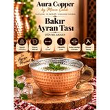 Aura Copper Bakır Ayran Tası ve Bardak 200 ml Dövme Kulplu KC-00020 Bakır Ayran Tası - Bakır-Tas